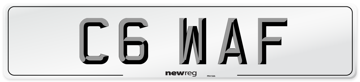 C6 WAF Number Plate from New Reg